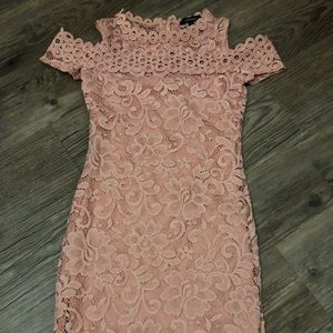 Pink Lace Bodycon Dress
